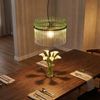 LED Pendelleuchte, Metall, Glas grün, klar, D 40 cm Bild 2