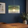 LED Pendelleuchte, Metall, Glas grün, klar, D 40 cm Bild 3