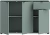 Sideboard >GANYMEDE< 3 Türen, 1 Schublade, in Salbei - 119,8x82,3x34,1cm (BxHxT) Bild 3