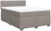 Boxspringbett mit Matratze, Stoff, Viereckige, grauer Fuß, Taupe, 160x200 cm, true Bild 3