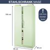 Aktenschrank abschließbar JAN - 5 Ebenen verstellbar, Flügeltüren | Metallschrank Werkstatt Mehrzweckschrank Büroschrank aus Stahl Werkzeugschrank, 195x90x40cm Pastellgrün Bild 2