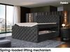 MEBLINI Boxspringbett DUKE 200x200 cm mit Bettkasten - H4/Schwarz Samt Polsterbett - Doppelbett mit Topper & Taschenfederkern-Matratze Bild 4