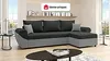 Vente-unique - LIERNO Sofa Stoff SchwarzGrau - B 139 cm x H 80 cm x L 265 cm Bild 2