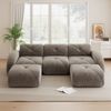 3-Sitzer Modulsofa H 76 x T 281 x B 171 cm aus Chenille in Braun, rahmenlos, flexibel kombinierbar Bild 3
