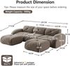 3-Sitzer Modulsofa H 76 x T 281 x B 171 cm aus Chenille in Braun, rahmenlos, flexibel kombinierbar Bild 5
