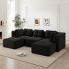 3-Sitzer Modulsofa H 69 x T 297 x B 177 cm aus Cord in Schwarz mit 74 cm Sitztiefe Bild 2