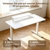 AIMAX Schreibtisch Höhenverstellbarer Computertisch Standing Desk Stehpult Verstellbarer (60x120/140/160cm, Adjustable Standing Desk), Monitorständer Schublade Erinnerung bei langem Sitzen, für Büro Bild 4