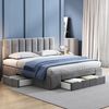 OKWISH Polsterbett Doppelbett Stauraumbett Bett mit Lattenrost (Mit 4 Schubladen (160x200 cm), Bezug aus Samt Bild 3