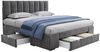 OKWISH Polsterbett Doppelbett Stauraumbett Bett mit Lattenrost (Mit 4 Schubladen (160x200 cm), Bezug aus Samt Bild 5