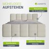 Juskys Boxspringbett Manitoba - Bouclé-Stoff, Gepolstertes Kopfteil mit Steppung & Stabile Konstruktion, Topper inklusive - Beige Bild 3