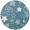 carpet city Kinderteppich - Sterne Sternen-Himmel 120 cm Rund Blau - Kinderzimmer Teppich Modern Bild 3