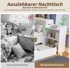 Kinderbett, Einzelbett, 90 x 190 cm, multifunktionales Kinderbett mit Schubladen und Stauraum, Matratze nicht im Lieferumfang enthalten, Weiß. Bild 5