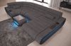 Wohnlandschaft Stoff Concept mit LED - Strukturstoff - Grau-Schwarz - Rechts Bild 3