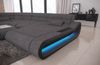Wohnlandschaft Stoff Concept mit LED - Strukturstoff - Grau-Schwarz - Rechts Bild 4