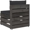 vidaXL Modulares Mittelsofa mit Kissen Grau Imprägniertes Holz 3068127 Bild 4