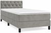 vidaXL Boxspringbett mit Matratze Hellgrau 80x200 cm Samt, Härtegrad: H2 Bild 2