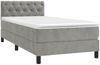 vidaXL Boxspringbett mit Matratze Hellgrau 80x200 cm Samt, Härtegrad: H2 Bild 3