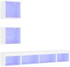 vidaXL 5-tlg. Wohnwand mit LED-Beleuchtung Weiß Holzwerkstoff 3216697 Bild 3