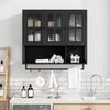 Hängeschrank mit Glasfront & Handtuchhalter, 88x26x82,5 cm, Schwarz Bild 2