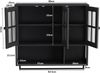 Hängeschrank mit Glasfront & Handtuchhalter, 88x26x82,5 cm, Schwarz Bild 4