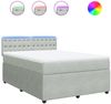 vidaXL Boxspringbett mit Matratze Hellgrau 160x200 cm Samt 3290094 Bild 2