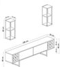 Dmora Fernsehschrank Iva, Ständer für Wohnzimmerfernseher, Niedriges Wohnzimmer-Sideboard, TV-Ständerbasis, 180x30h48 cm, Weiß und Schwarz Bild 3