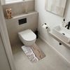 OnlyWow WC-Vorleger Fußstapfen - Gezeitenlinie - Meer, Höhe 10 mm, Polyester, Rechteckig, WC Teppich, Toilettenvorleger, Toilettenteppich, Badematte 40x60 cm Bild 2