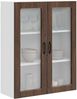 vidaXL Wandglas-Schrank PORTO Braun Eichen-Optik 80 x 31 x 100 cm 885512 Bild 3