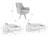 Sofaset Designersofas VALERIE 3-2-1 in Stoff Stoff Elisa Velvet Hellgrau Bild 3