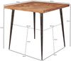 Esszimmertisch 80 x 76 x 80 cm Massivholz Akazie / Metall Industrial, Esstisch Massiv Klein, Küchentisch Holztisch Esszimmer, Kleiner Speisetisch Holz, Massivholztisch Quadratisch Bild 4