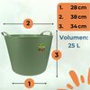 GarPet Allzweckkorb 2er Set Flexibler Eimer 25 L Wäsche Wanne Garten Korb rund Futtertrog Bild 2