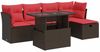 vidaXL 6-tlg. Garten-Sofagarnitur mit Kissen Braun Poly Rattan Akazie 3327774 Bild 2