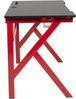 Schreibtisch >Game-Rocker< Halterungen, Carbon optik schwarz / rot - 60x75x120cm (BxHxT) Bild 3