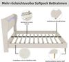 Flieks Polsterbett 140x200cm, Doppelbett mit LED-Kopfteil, Samt, Beige Bild 4