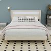 Flieks Polsterbett 140x200cm, Doppelbett mit LED-Kopfteil, Samt, Beige Bild 3