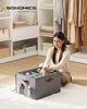 SONGMICS Schuh-Organizer, Schuhaufbewahrung, für 16 Paar Schuhe, Schuhbox, Griffe, platzsparend, Aufbewahrungsbox mit transparentem Deckel, anpassbar, für Schrank, taubengrau Bild 2