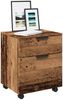 Rollcotainer MOSAB rollbar Altholz 45x38x54 cm | Nachttisch mit Rollen Aktenschrank rollbar kleiner Schubladenschrank Bild 2