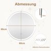LED Badspiegel mit Beleuchtung 60cm runder Anti-Beschlag Badezimmerspiegel Silber Bild 3