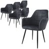 ML-DESIGN Stuhl Esszimmerstuhl ergonomisch & gepolstert Esstischstuhl mit Rückenlehnen (6 St), Wohnzimmerstuhl Dunkelgrau Samtbezug Küchenstuhl Polsterstuhl Bild 5