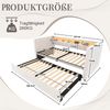 Polsterbett Ausziehbett 90/180x190 cm ohne Matratze, Samt in Beige mit LED, USB-C, Stauraum und Lattenrost Bild 5