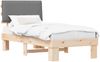 vidaXL Bettgestell mit gepolstertem Kopfteil Hellgrau 90 x 200 cm 877304 Bild 2