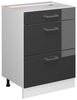Küchenunterschrank R-Line Anthrazit Hochglanz 60 cm mit Schubladen, ohne Arbeitsplatte Vicco Bild 5