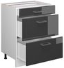Küchenunterschrank R-Line Anthrazit Hochglanz 60 cm mit Schubladen, ohne Arbeitsplatte Vicco Bild 3