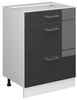 Küchenunterschrank R-Line Anthrazit Hochglanz 60 cm mit Schubladen, ohne Arbeitsplatte Vicco Bild 4