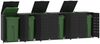Mülltonnenbox GORILO für 6 Tonnen Schwarz 414x79x117 cm Stahl | Mülltonnenverkleidung 6er Mülltonnenhaus Bild 3