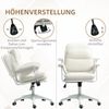 Stuhl 65x64x88-98 cm, höhenverstellbar und kippbar, gepolstert, Bonded Leather weiß Bild 4