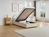 Vente-unique - LIRIMO Bett StoffSamt Beige - B 202 cm x H 87 cm x L 103 cm Bild 2