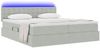 vidaXL Bett mit LED-Lichtleisten Hellgrau 200 x 200 cm Samt 3371639 Bild 3
