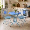 HTI-Living Garten-Essgruppe Sitzgruppe Metall Bistro Set mit Motiv Blüten für Balkon und Terrasse, (Set, 3-tlg, 1 Tisch 2 Stühle), Sitzgruppe Essgruppe Balkonset Bild 4