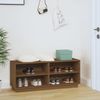 vidaXL Schuhregal Honigbraun 110x34x45 cm Massivholz Kiefer 813543 Bild 3